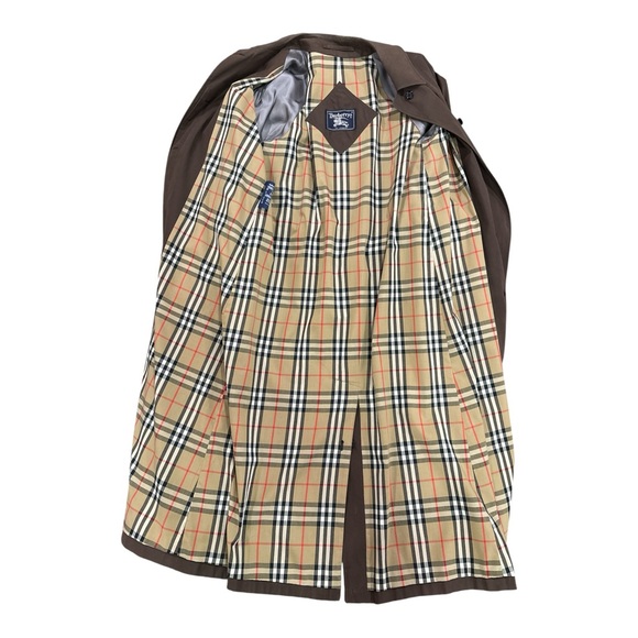 Burberry Women's M/L Trench Coat Nova Check Long Belted Chocolate Brown - Picture 6 of 10